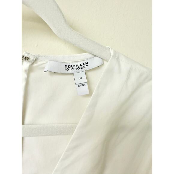Derek Lam 10 Crosby Talia Twisted Keyhole Mini Dress Optic White Womenns Size 00 - Picture 5 of 8